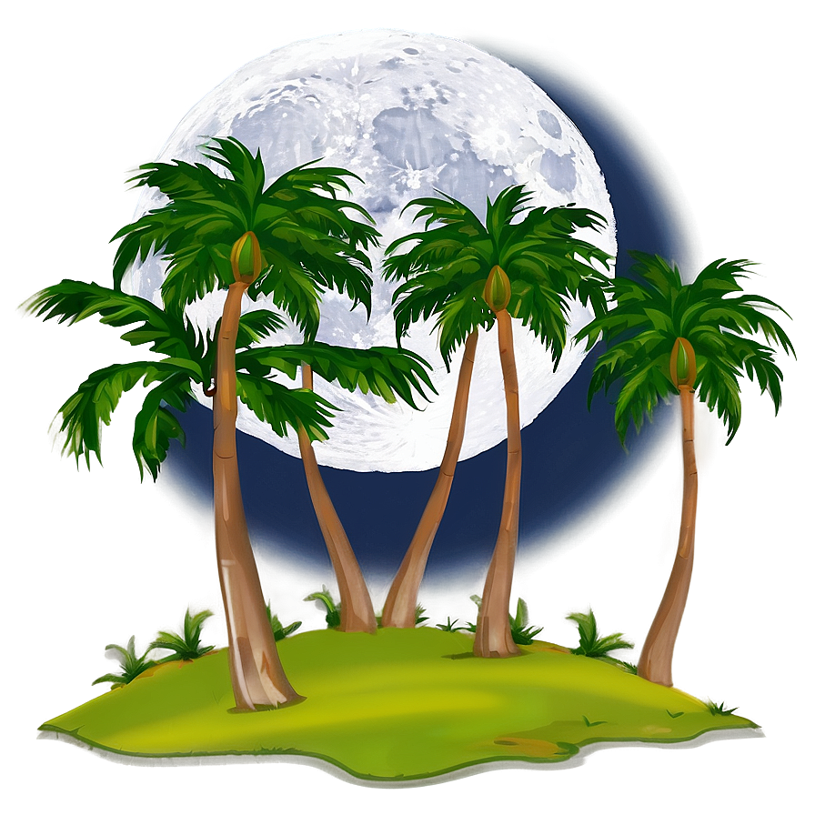 Palm Trees With Moon Png Cge99 PNG