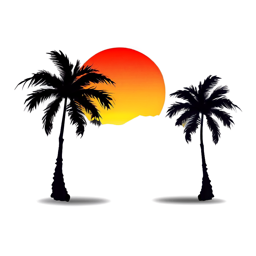 Download Palm Trees With Sunset Background Png 05042024 | Wallpapers.com