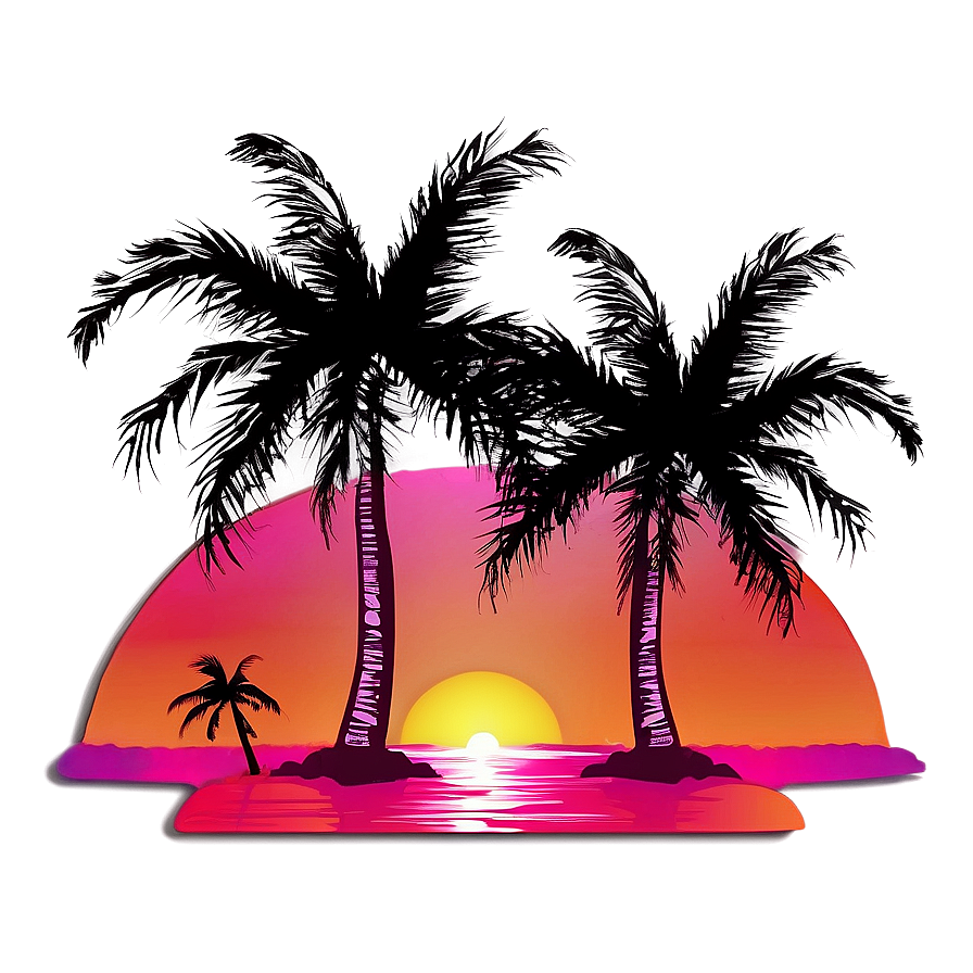Palm Trees With Sunset Background Png Epn17 PNG