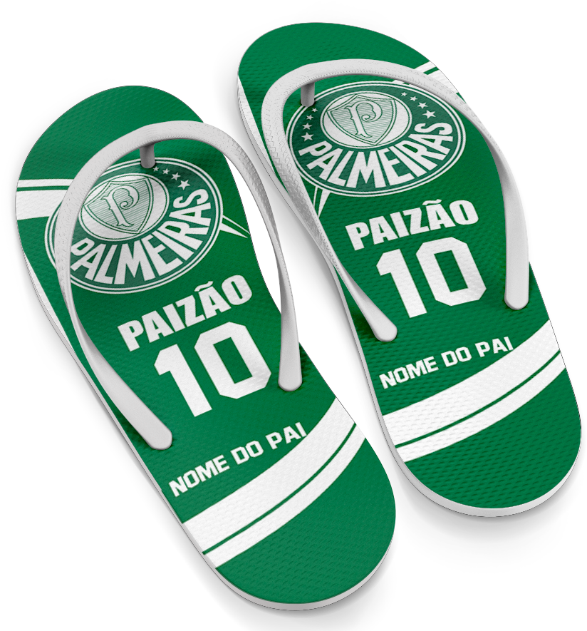 Palmeiras Customized Flip Flops PNG