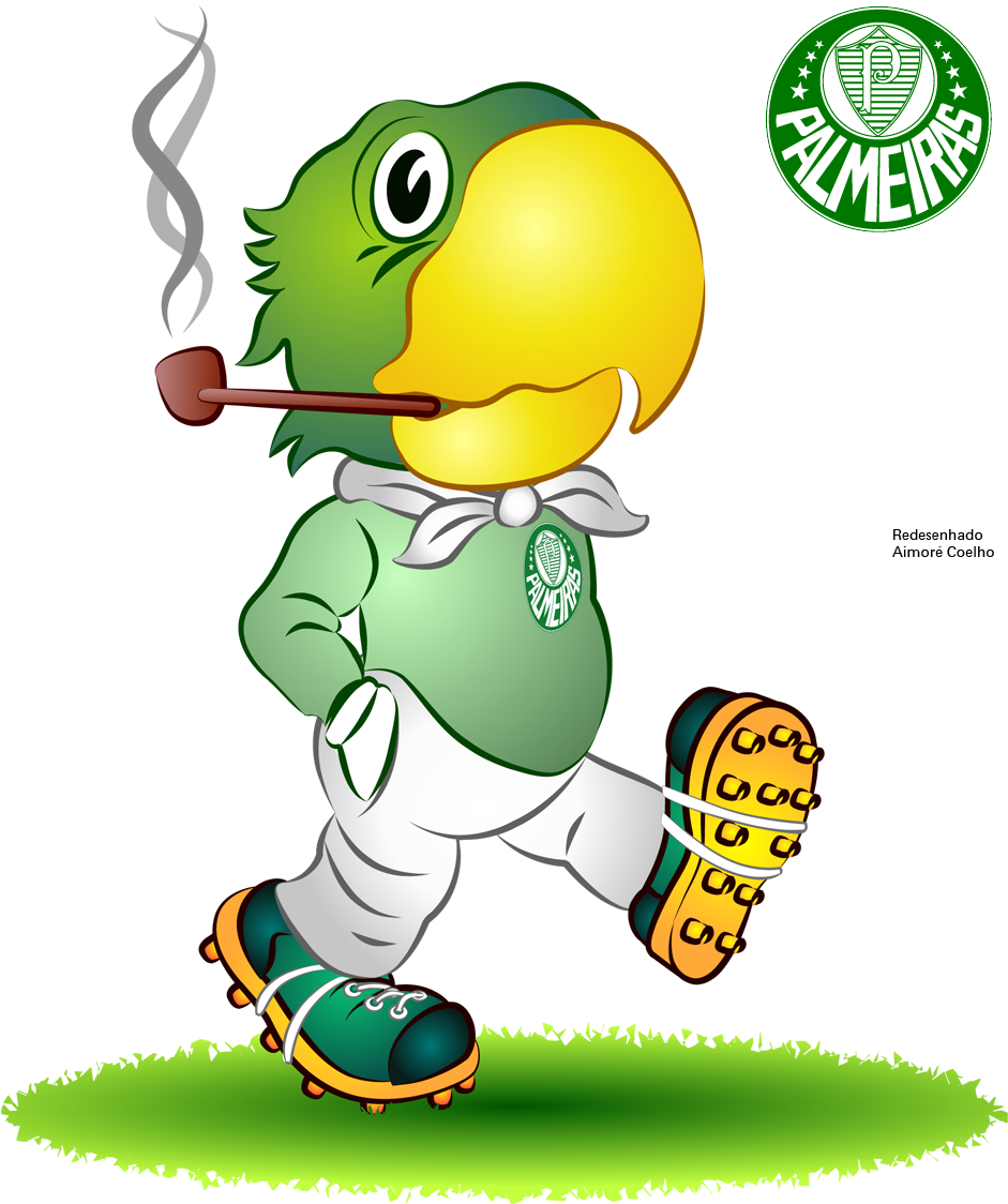 Palmeiras Mascot Cartoon Illustration PNG