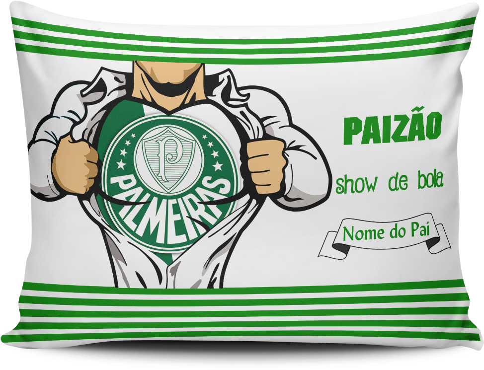 Palmeiras Superhero Themed Cushion Design PNG