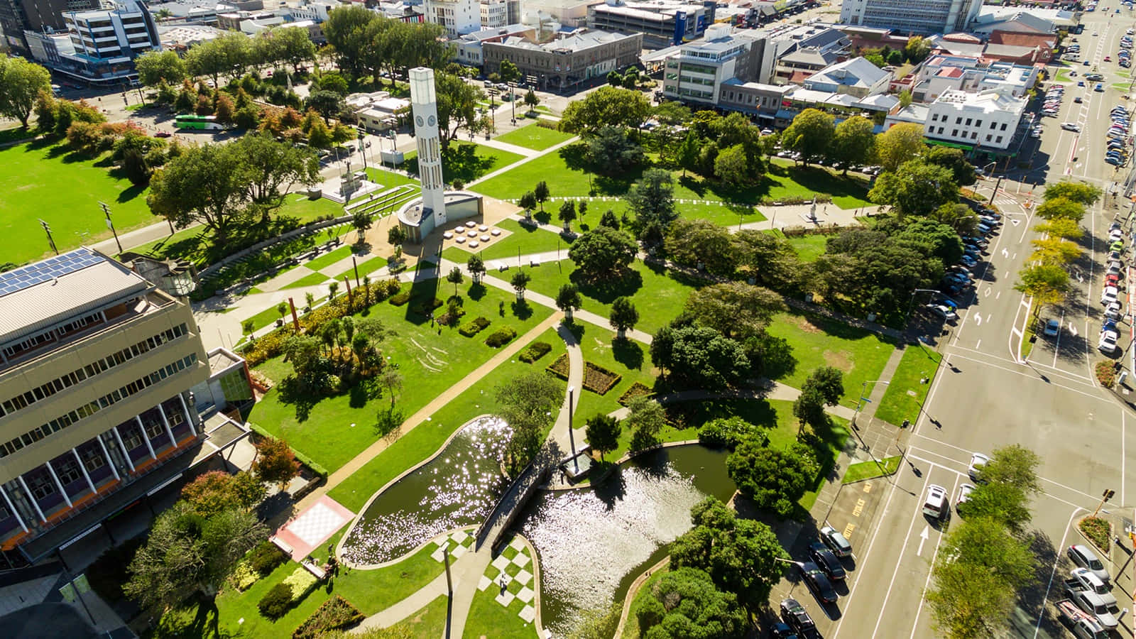 Palmerston North Aerial View The Square Wallpaper