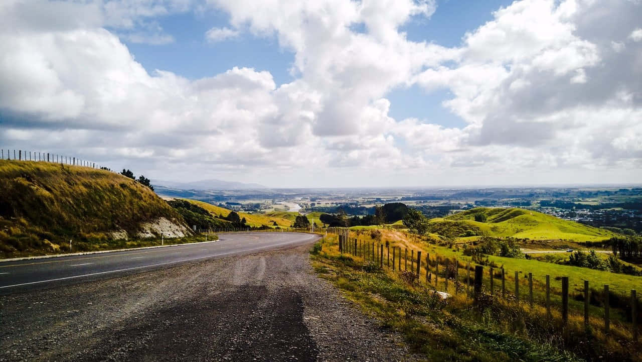 Palmerston North Countryside Road Wallpaper