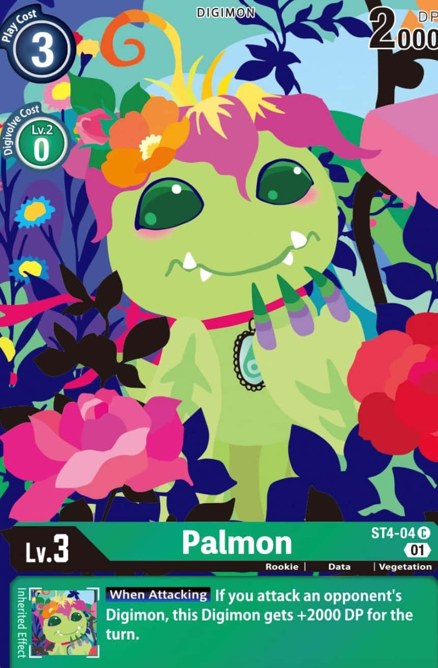 Palmon, The Grass-type Digimon In Action Wallpaper