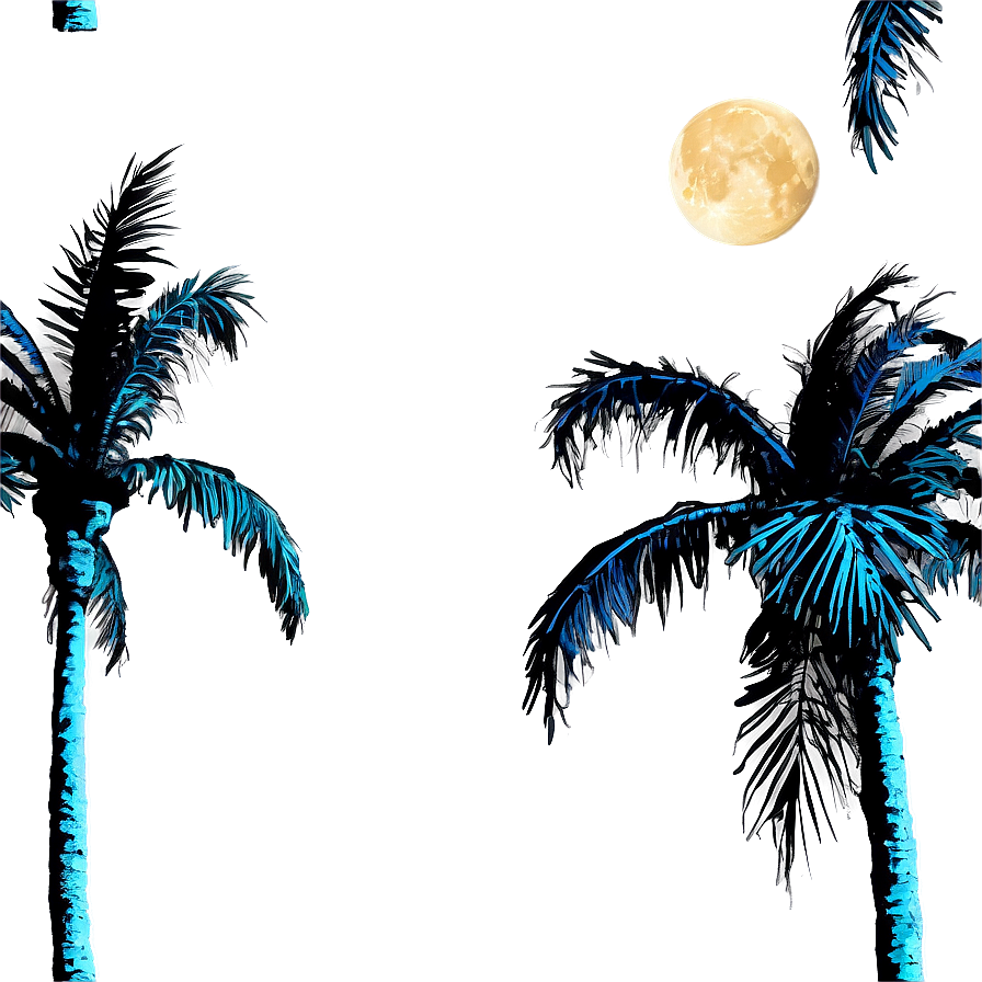 Palms Under Moonlight Png 52 PNG