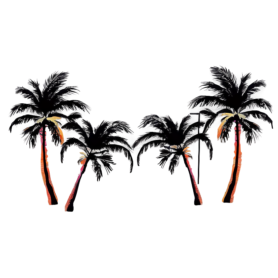 Palms With Sunset Colors Png 39 PNG