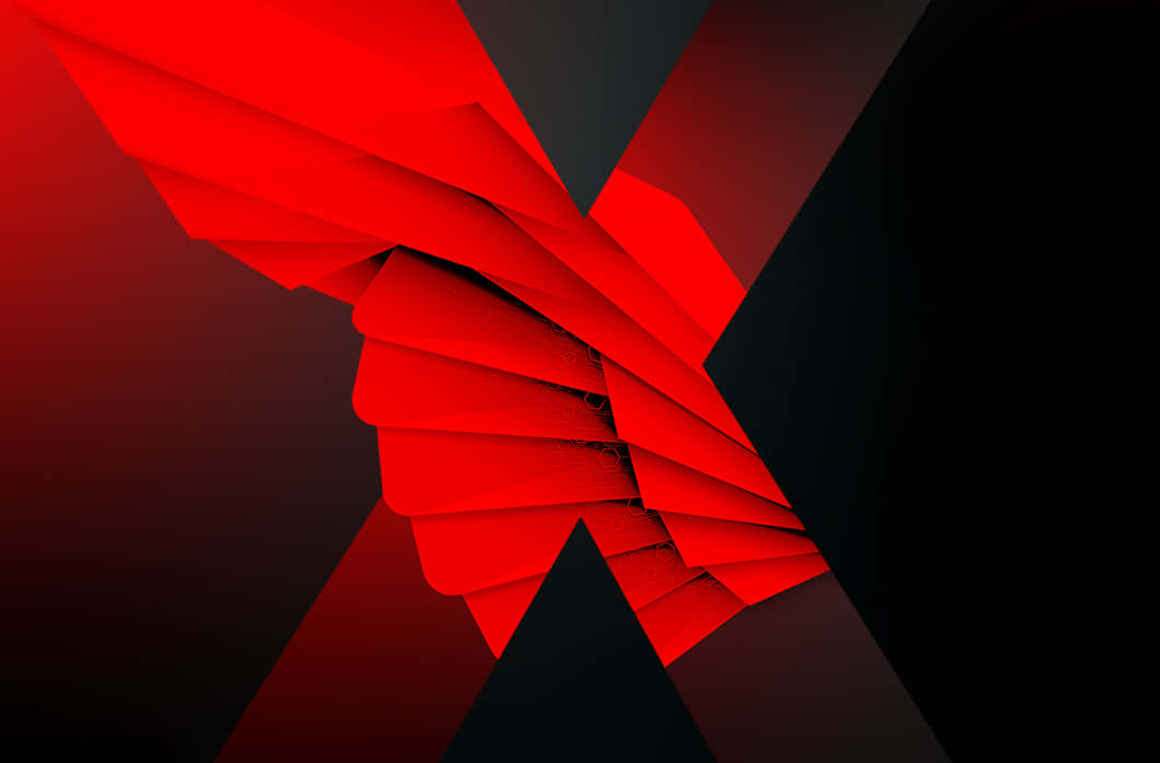 Palpable Artistic Scarlet Origami Wallpaper