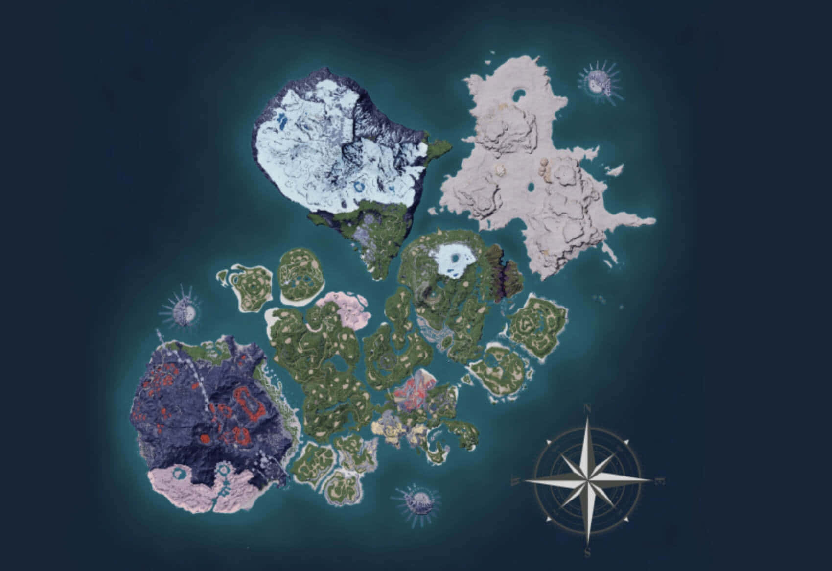Palworld Island Map Wallpaper
