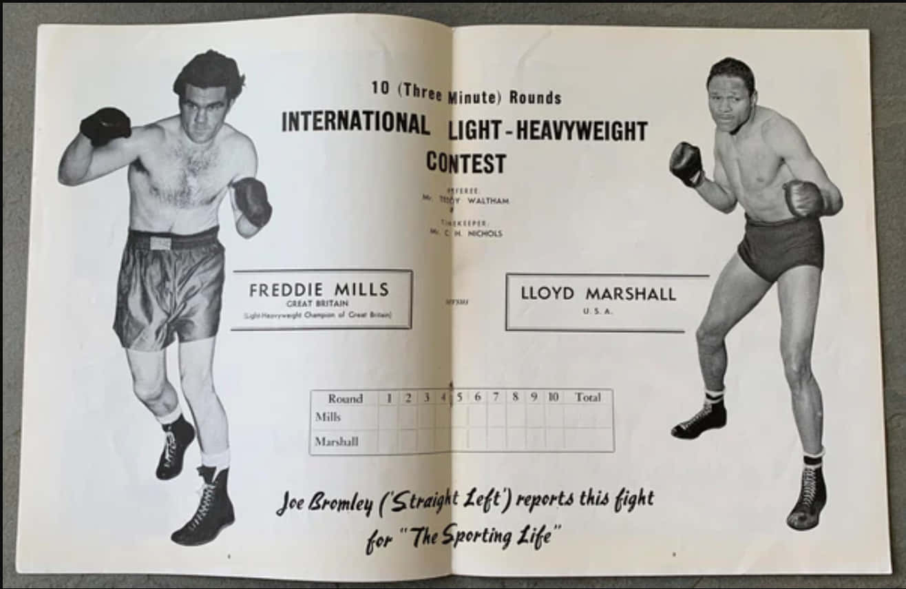 Pamphlet Of Freddie Mills And Lloyd Marshall Wallpaper