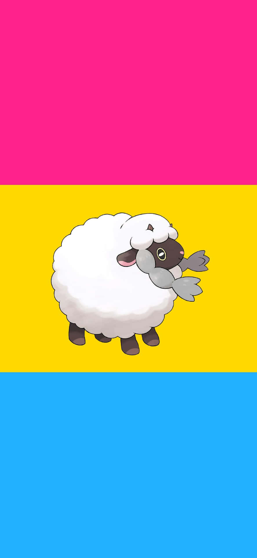 Pokémon Character Wooloo With Pan Flag Wallpaper