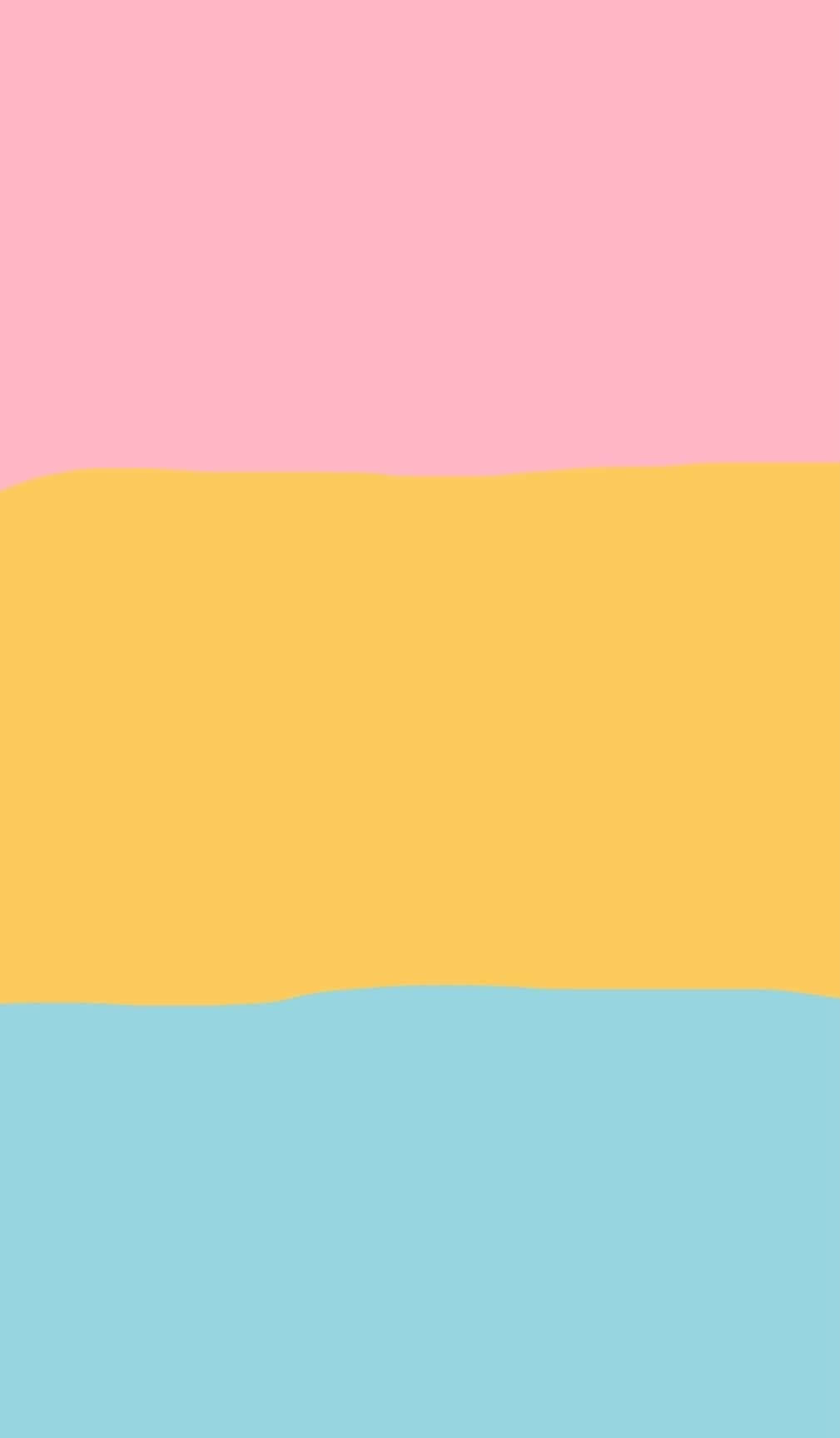 En pink, gul og blå flag med et regnbue i midten Wallpaper