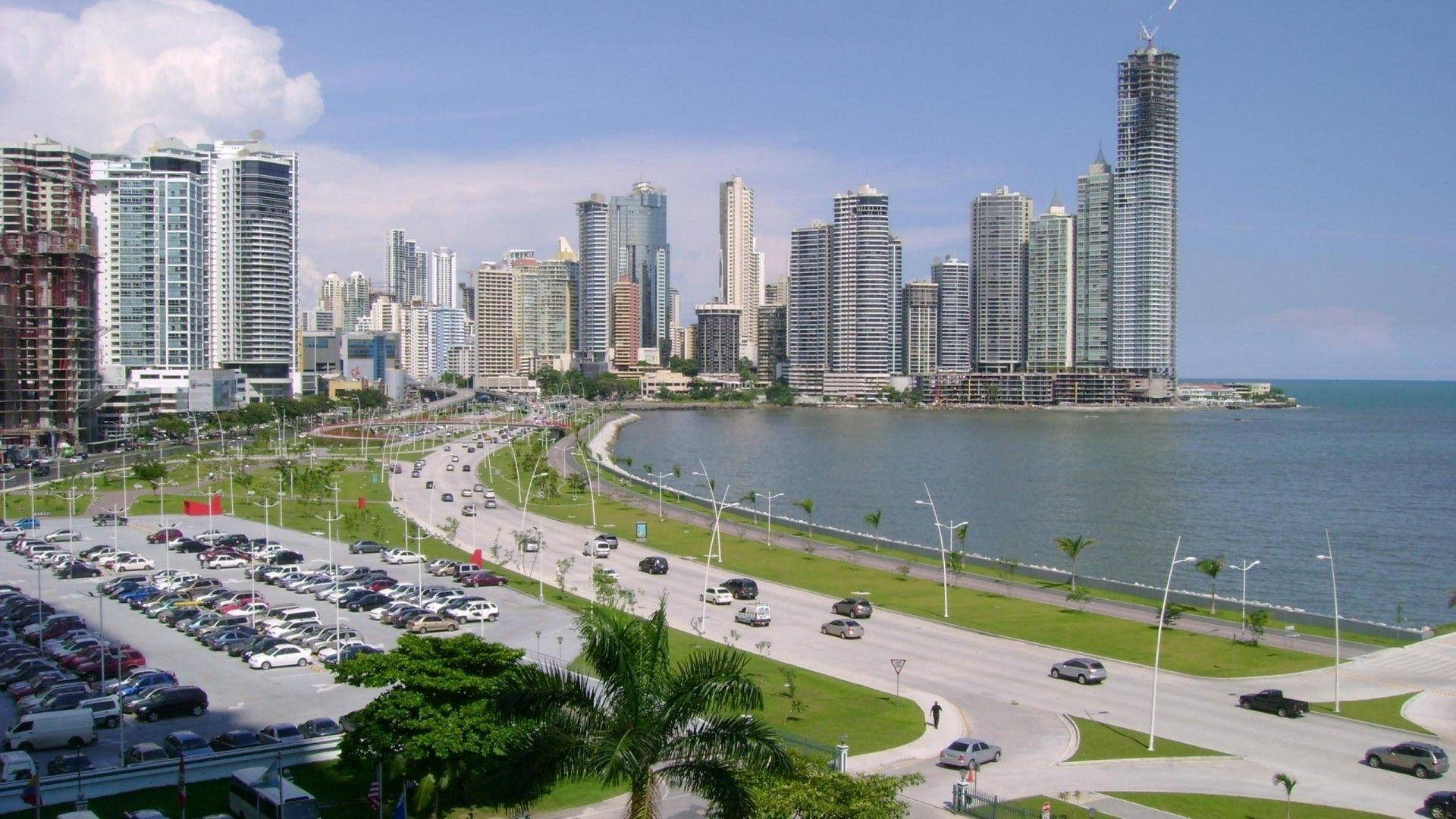 Panama Bay American City Wallpaper