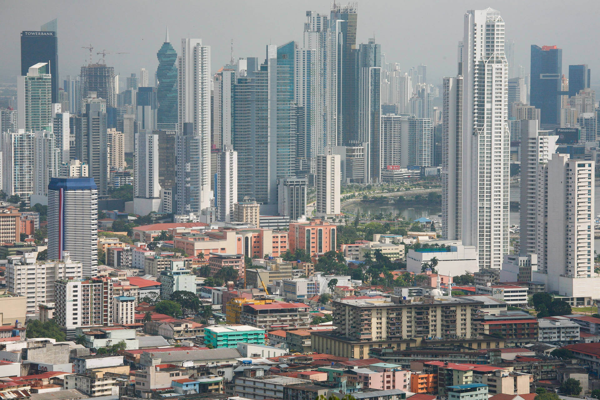 Orizzonte Della Città Di Panama A Dacca Sfondo