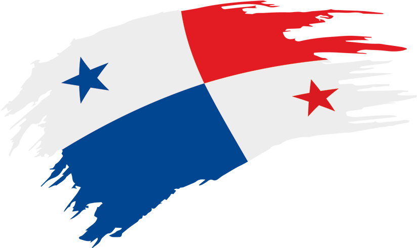Panama Flag Brush Stroke PNG