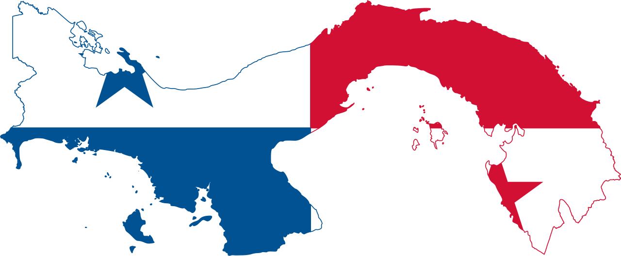 Panama Map Flag Colors PNG