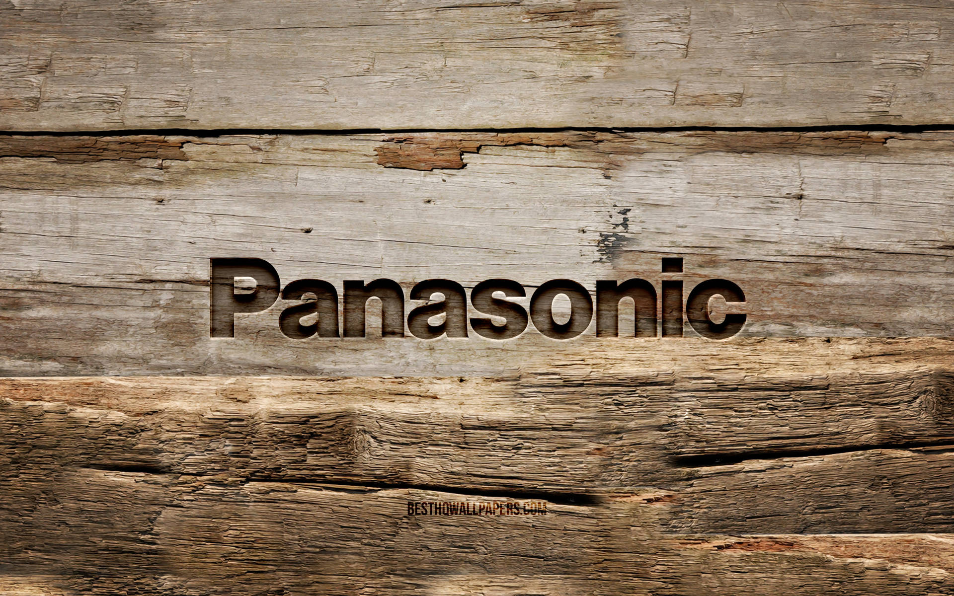 Panasonisk træbaggrund skrivebords tapet Wallpaper
