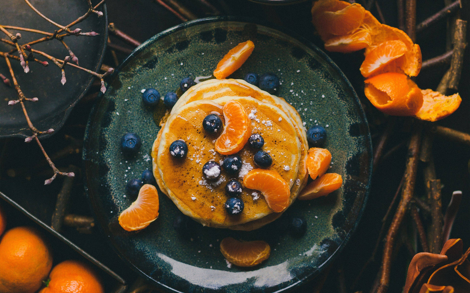 Pancake With Fruit Desserts Wallpaper