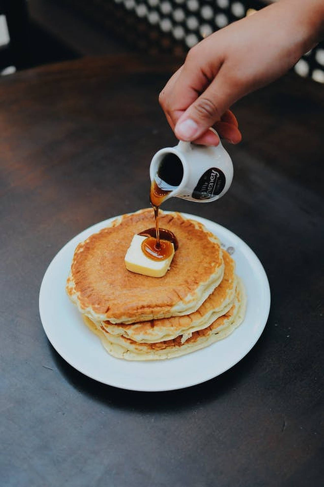 Pancake With Syrup Breakfast Wallpaper