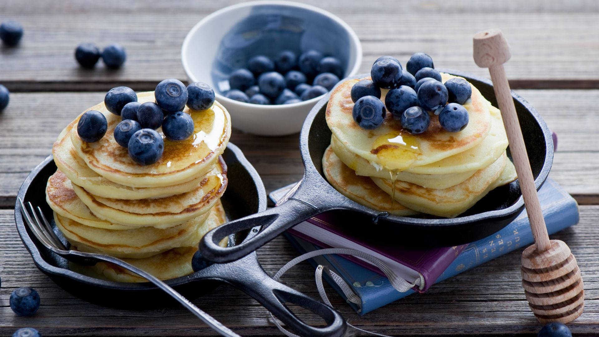 Pancakes On Pan With Berries