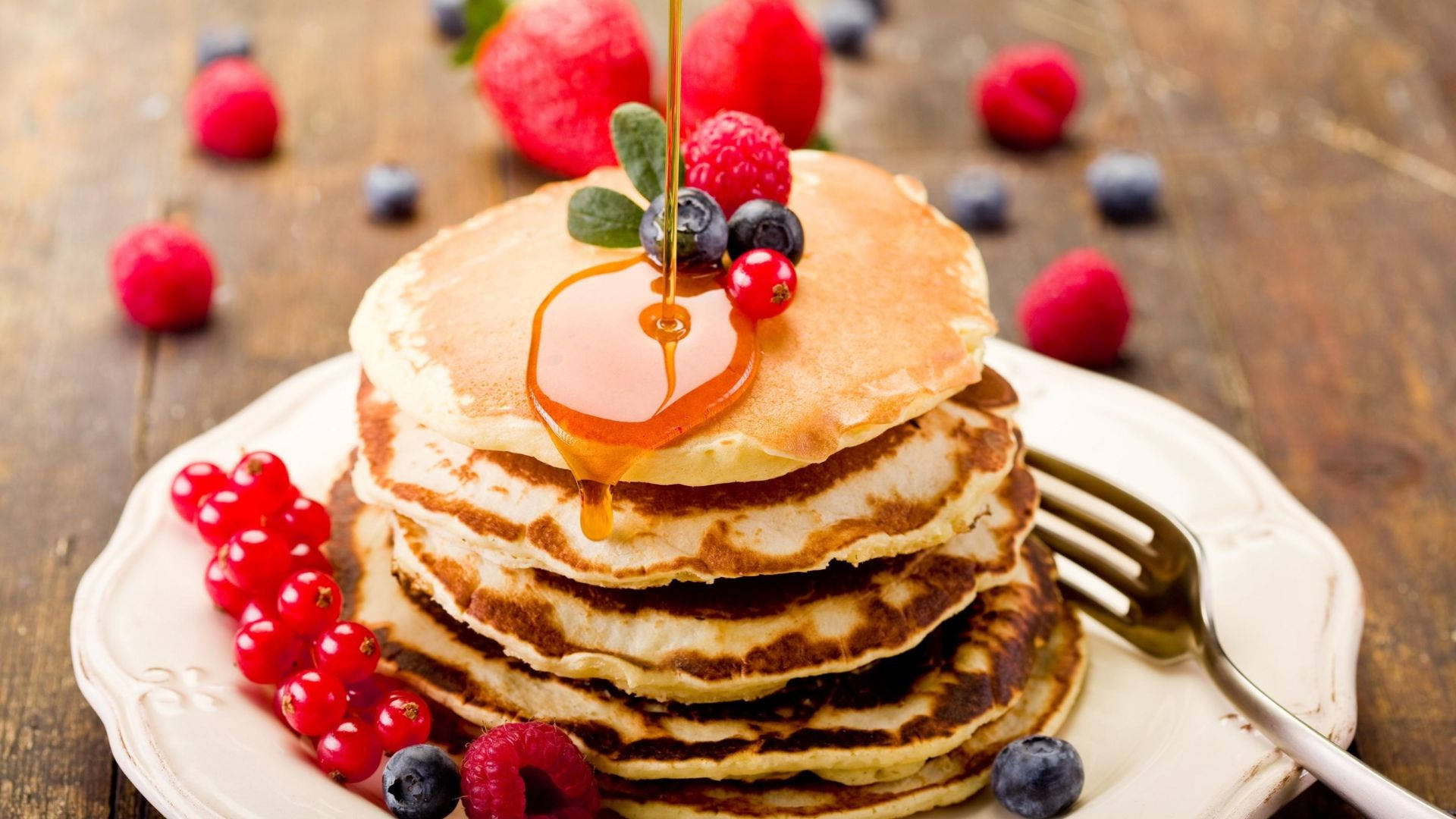 Pancakes With Blue And Red Berries