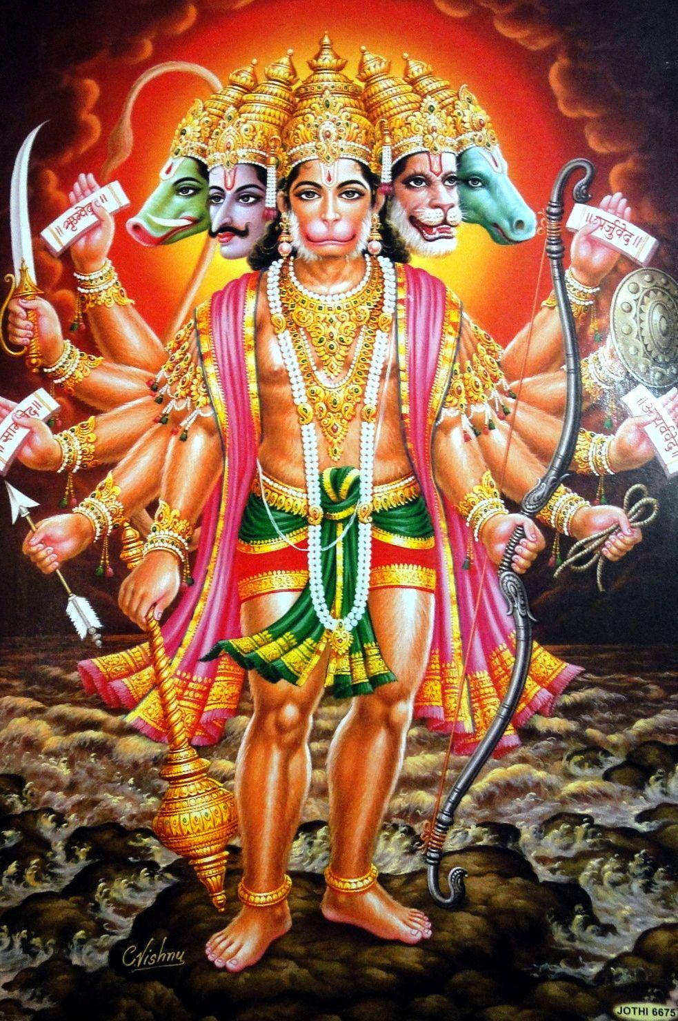 Download Panchmukhi Hanuman In Green Forest Wallpaper  Wallpaperscom