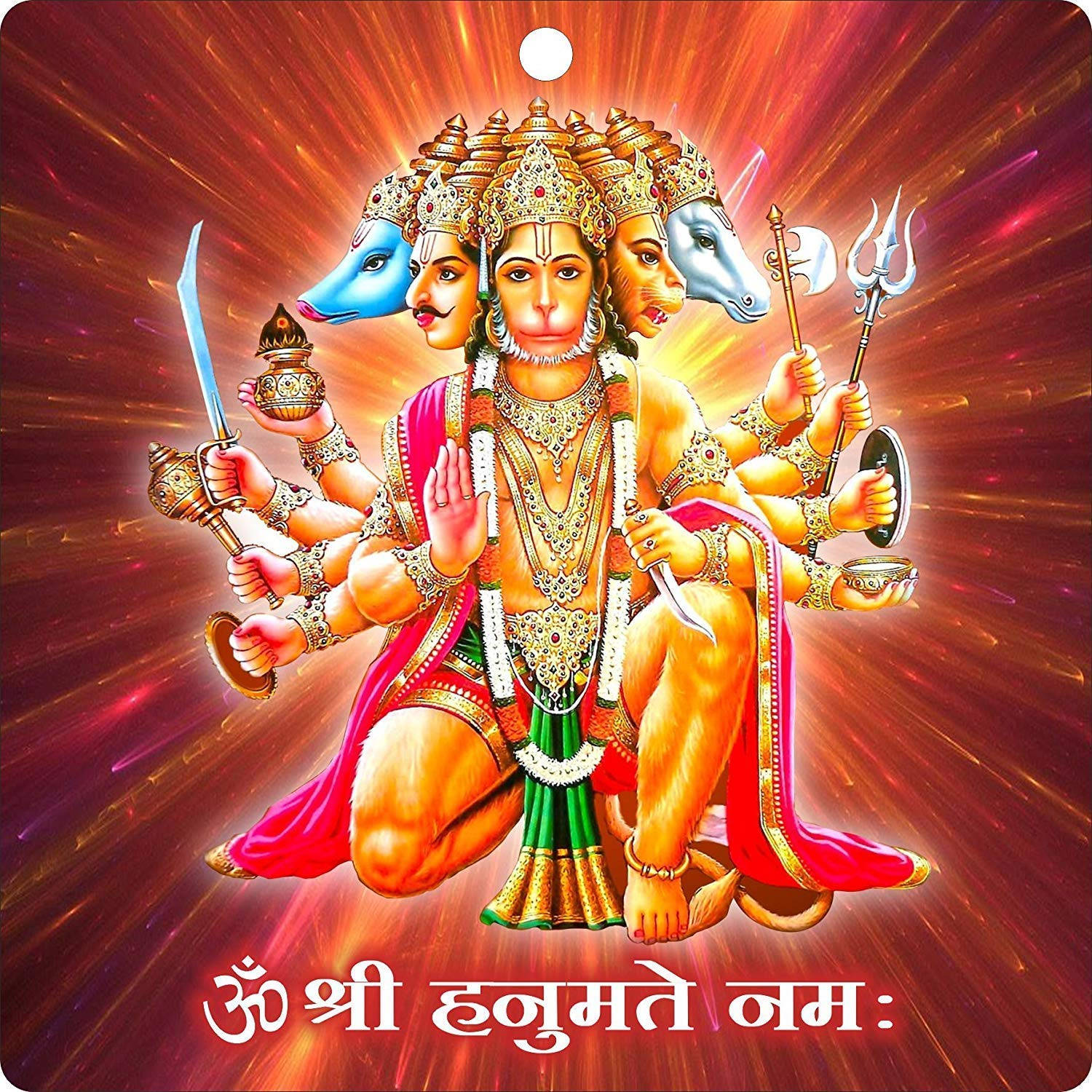 Panchmukhi Hanuman Med Lyse Lys Wallpaper