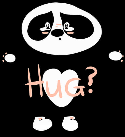 Panda Asking For Hug Illustration PNG