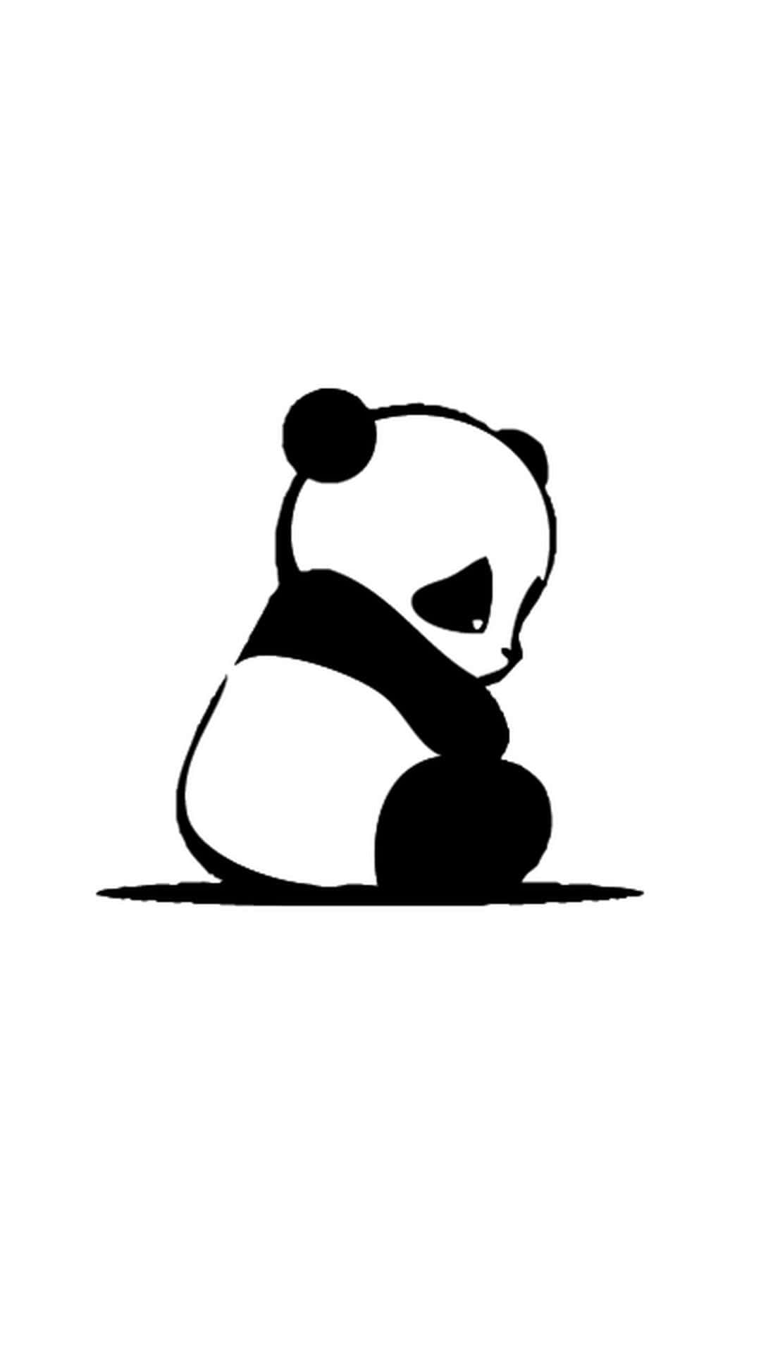 Ensöt Panda Äter Bambu I Sin Naturliga Livsmiljö.