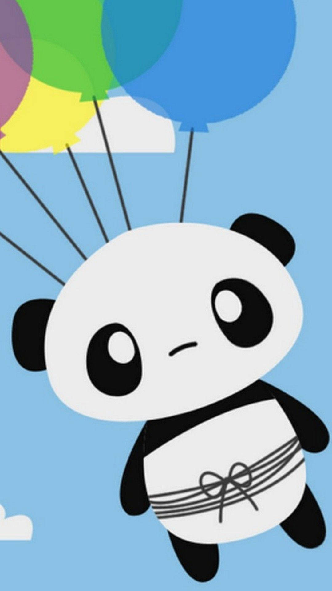 Panda Balloons Cute Android Wallpaper