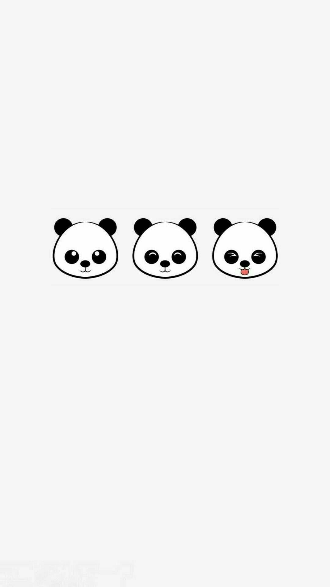 Panda Heads Cute IPhone Wallpaper