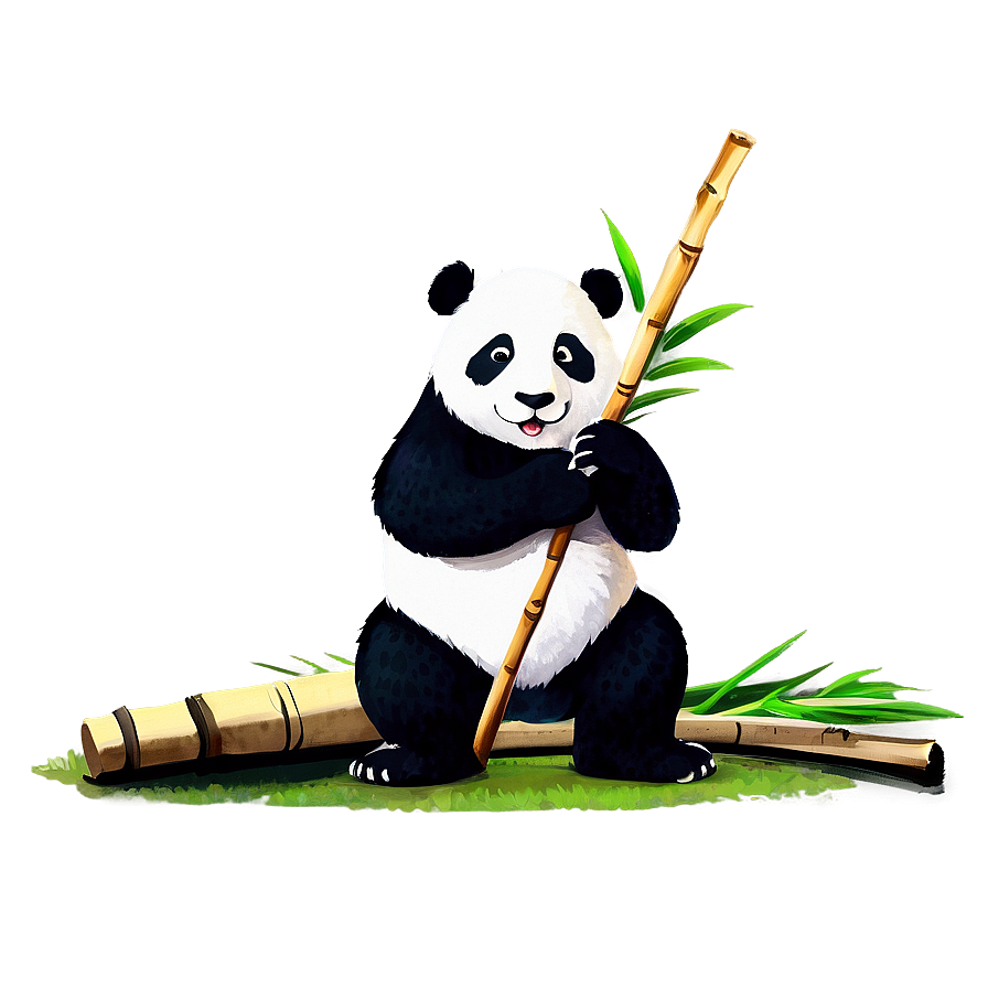 Download Panda Holding Bamboo Stick Png 6 | Wallpapers.com