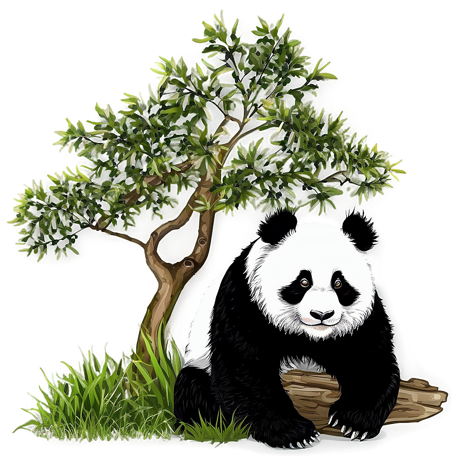 Panda In Nature Background Png Iaa61 PNG