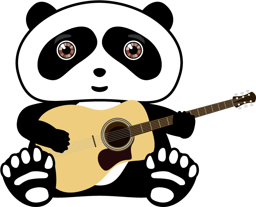 Panda Musician Cartoon PNG