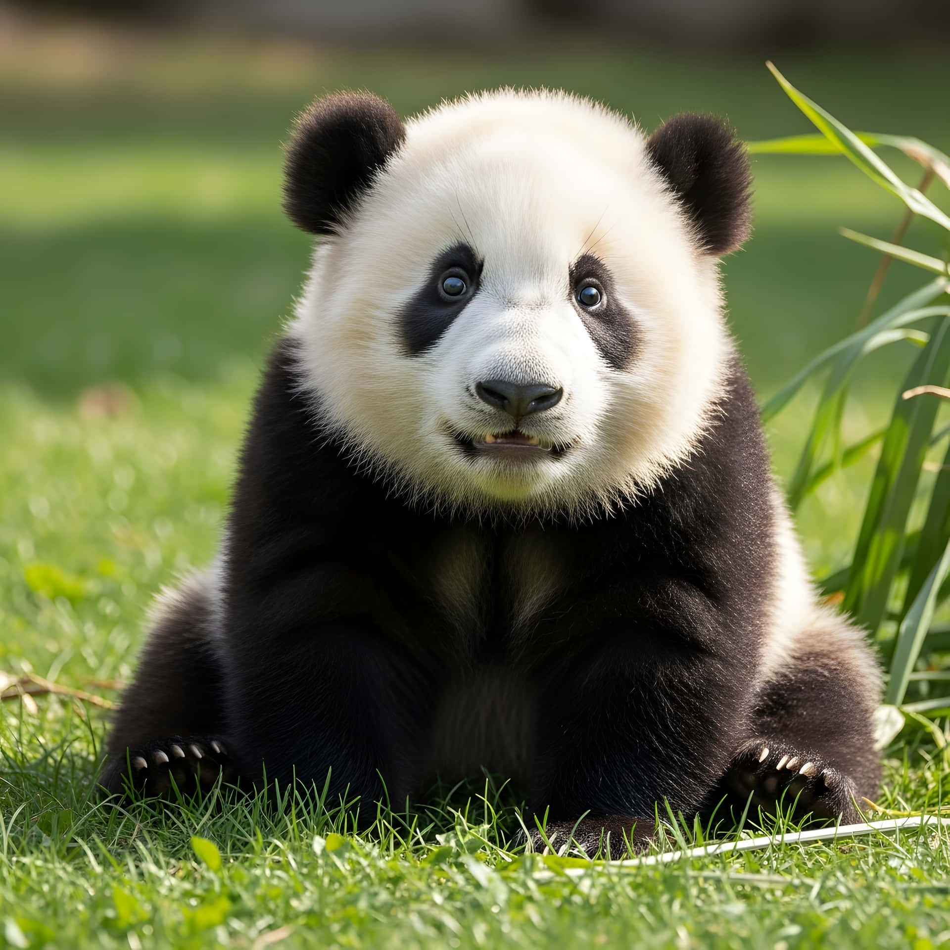 Panda Sitting Down Wallpaper