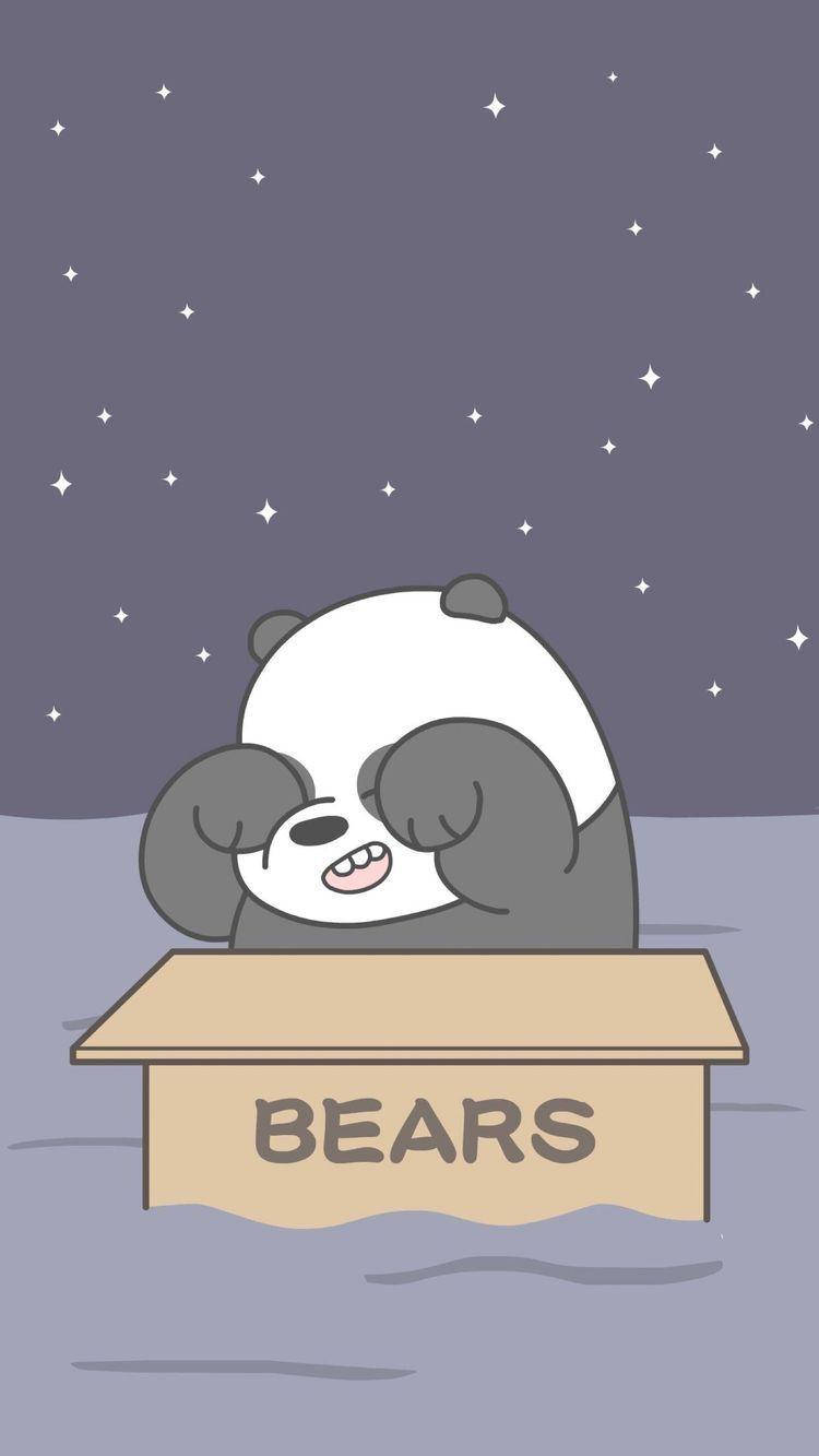 Panda Stranded At Ocean We Bare Bears Background