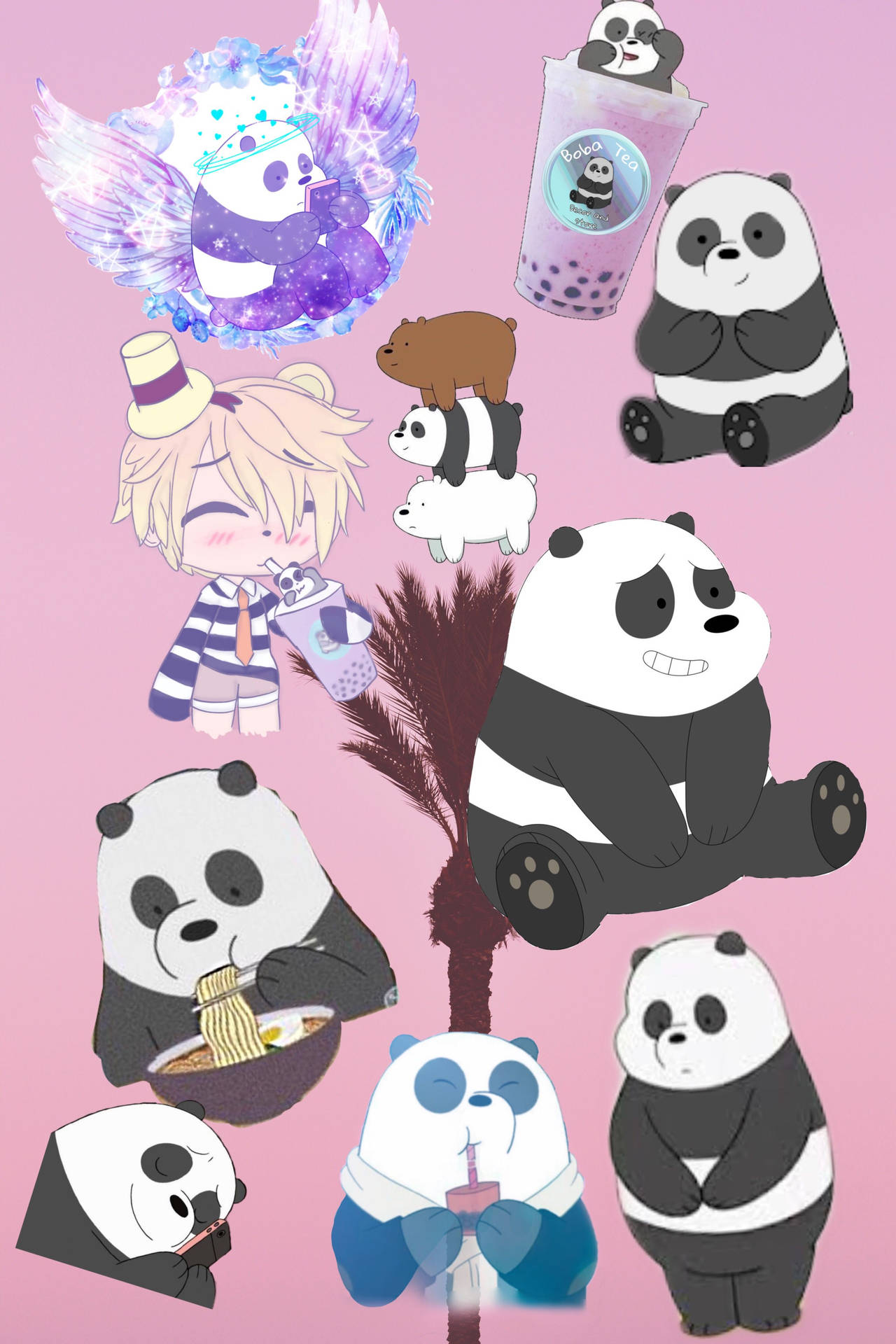Panda We Bare Bears Collage Wallpaper