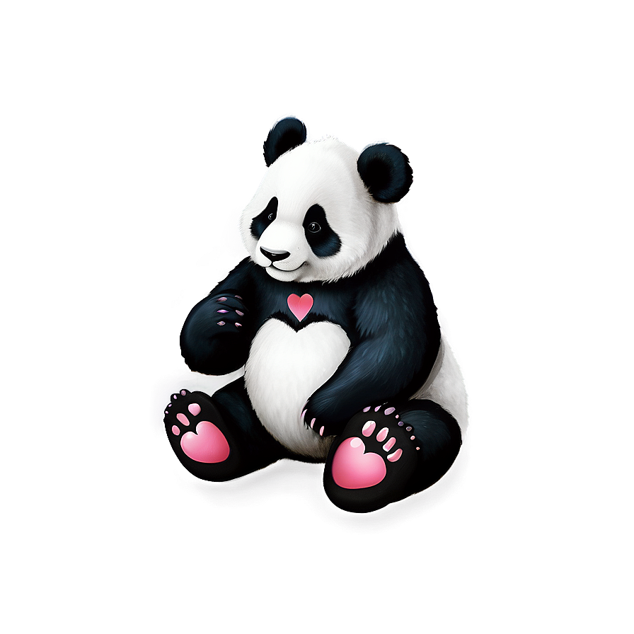 Panda With Heart Png 05062024 PNG