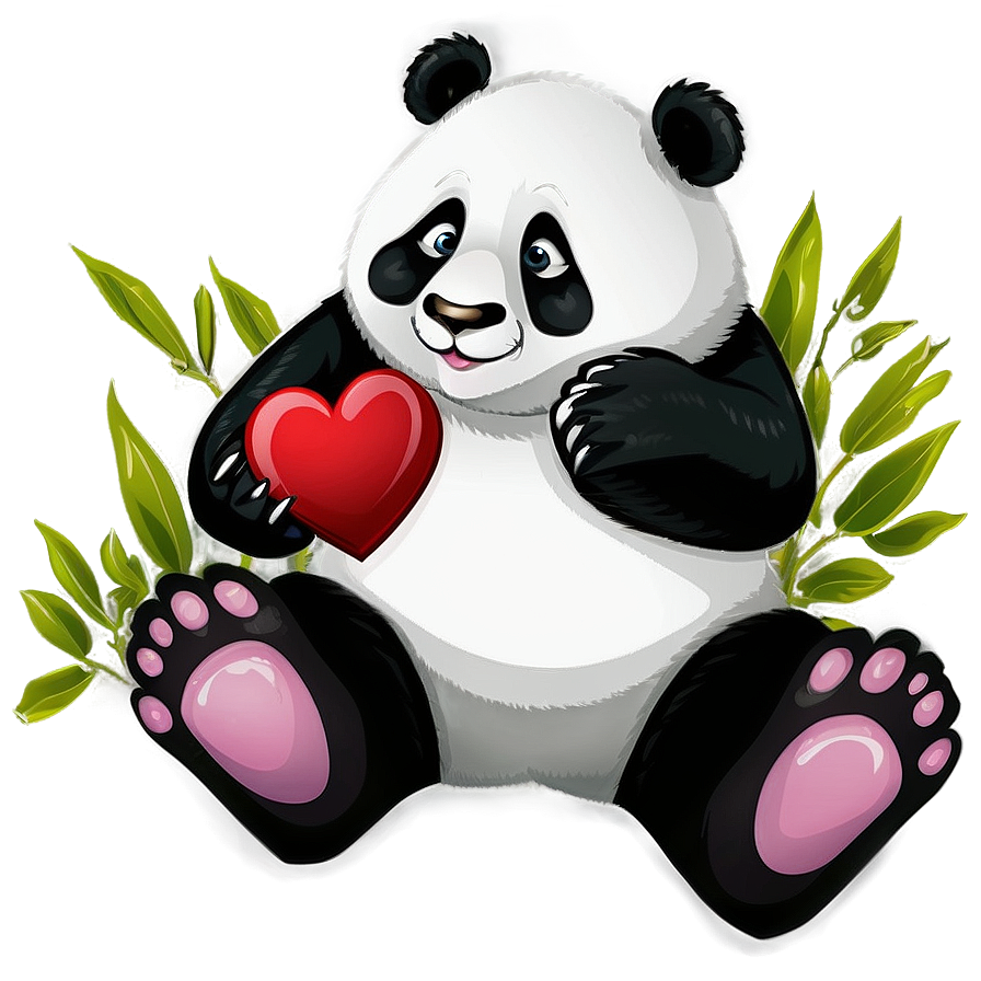 Panda With Heart Png 70 PNG