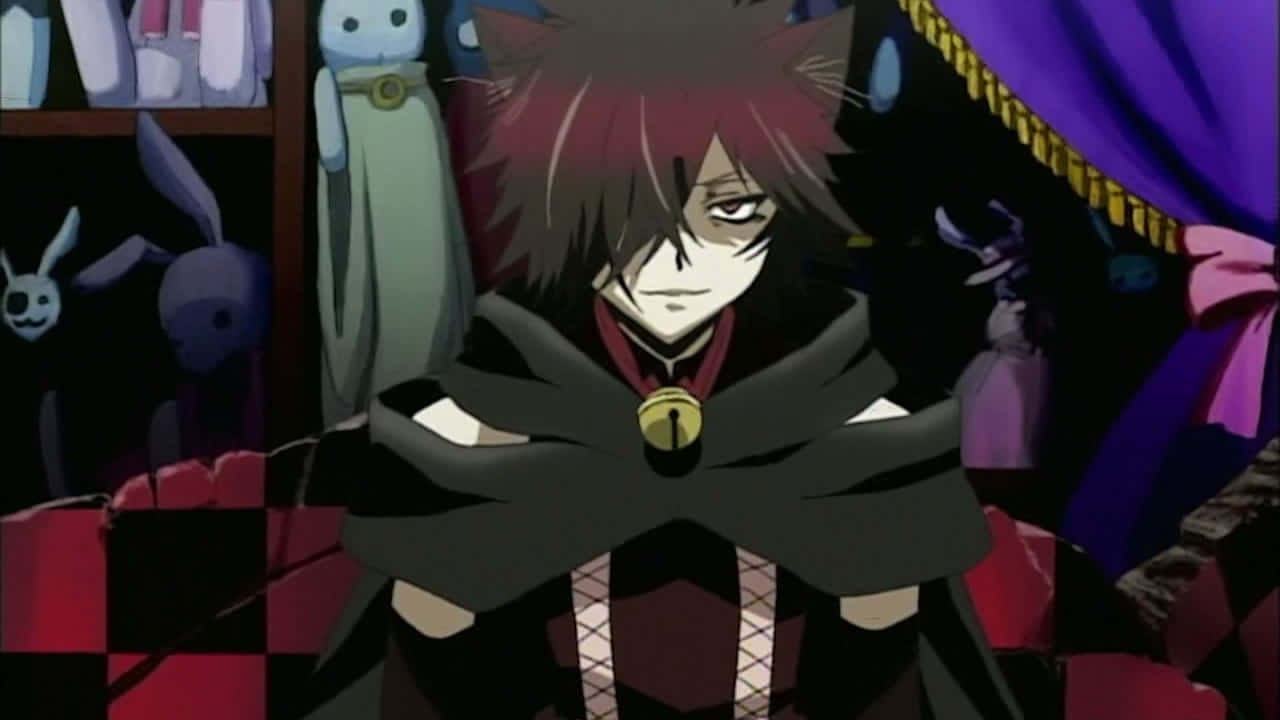 Pandora Hearts Cheshire Kat Brooding Pose Achtergrond