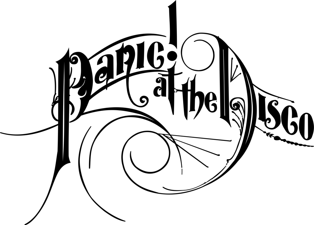 Panicatthe Disco Logo PNG — Solid black background with no visible elements or textures.