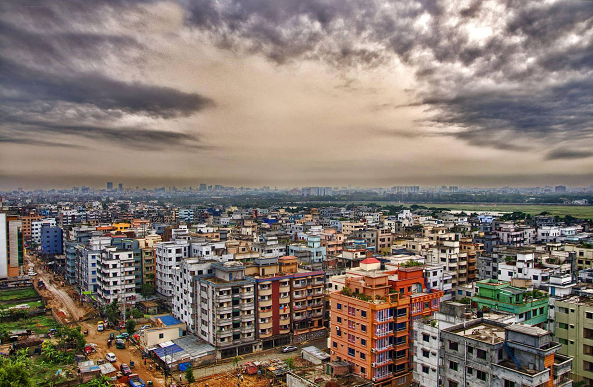 Vista Panoramica In Bangladesh Dacca Sfondo