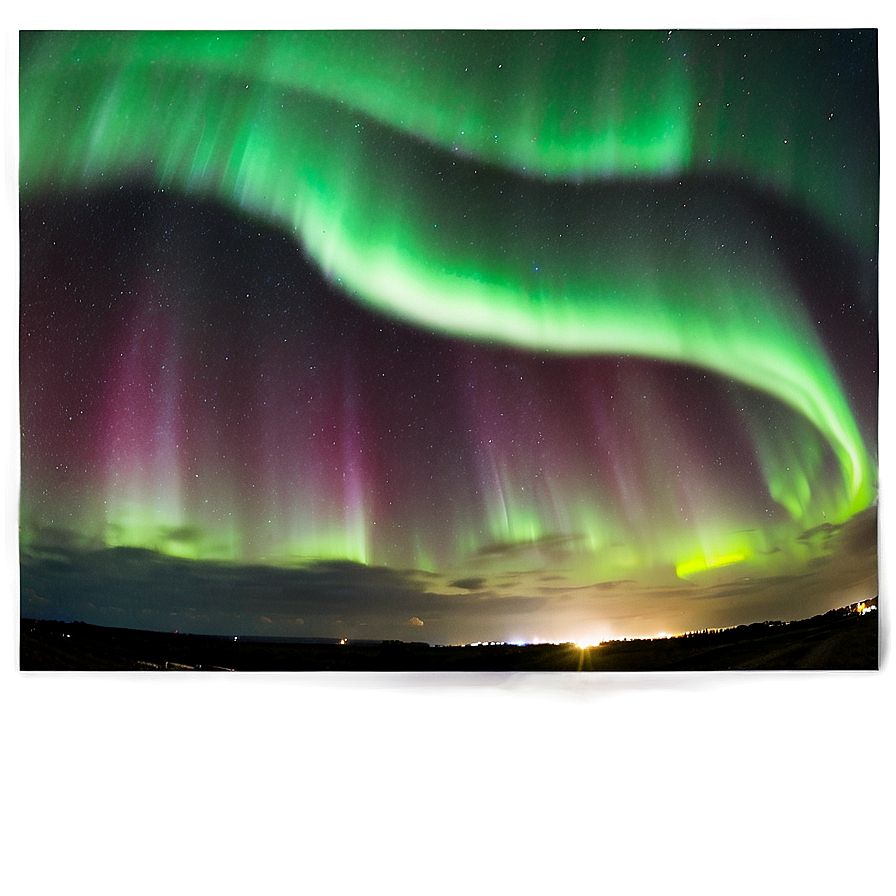 Panoramic Aurora Night View Png Upp PNG