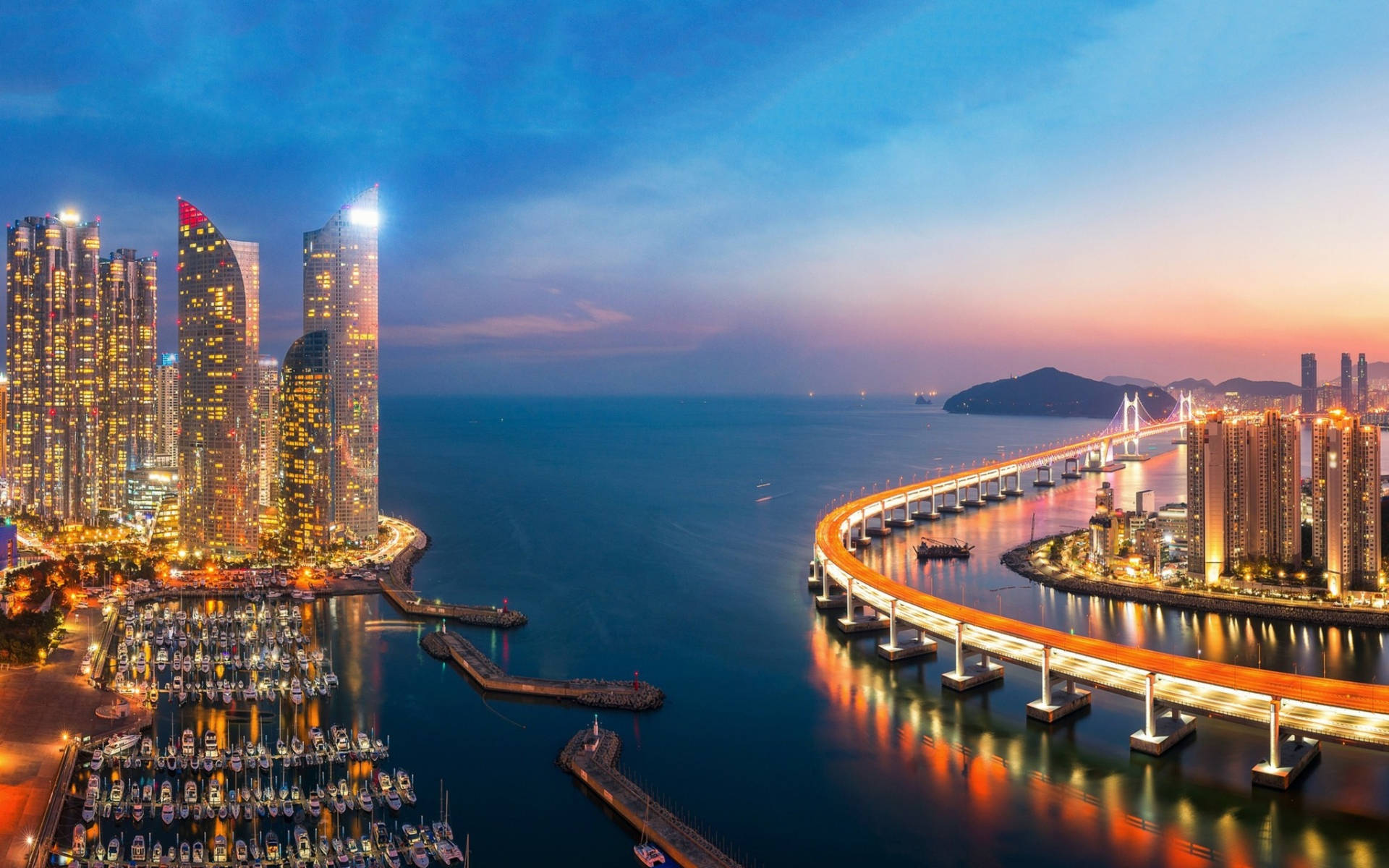 Panorama Busan Port Bybillede Wallpaper