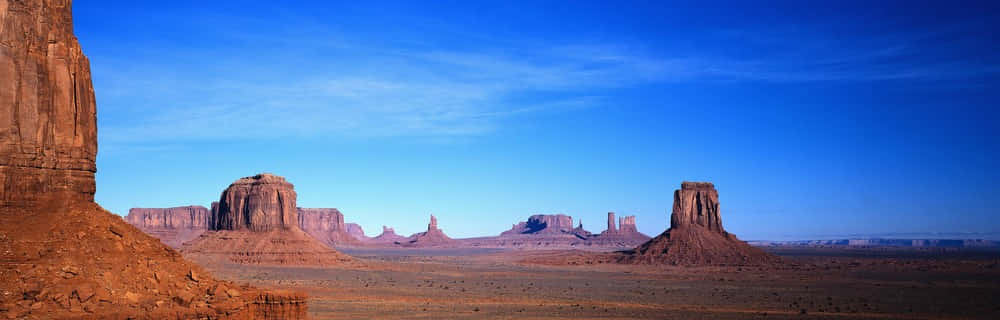 Sfondopanoramico Di Monument Valley Per Il Desktop Sfondo