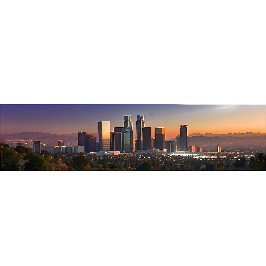 Panoramic Los Angeles Skyline Png 06252024 PNG