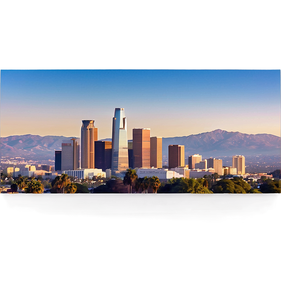 Panoramic Los Angeles Skyline Png Wdj PNG