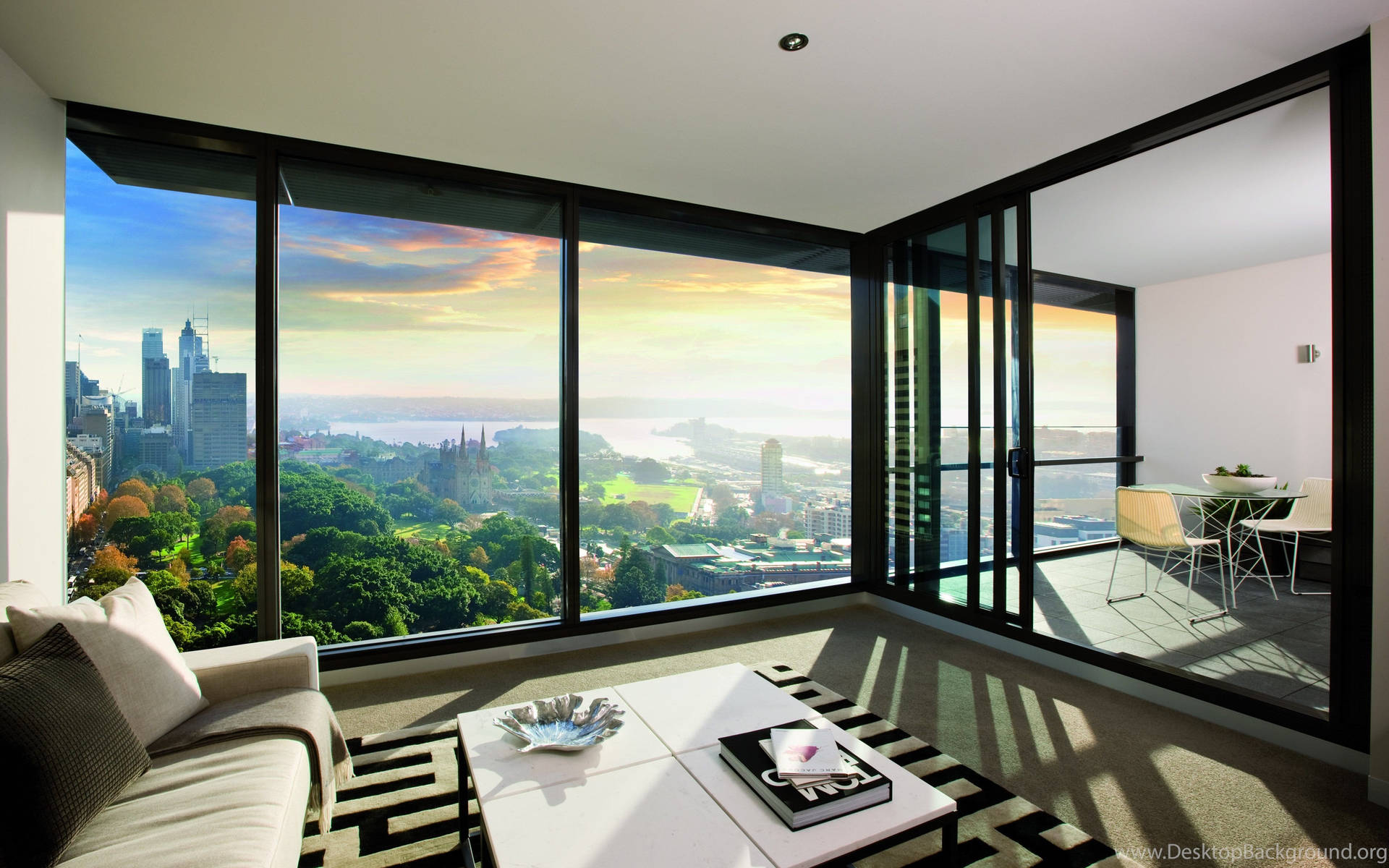 Panoramic Modern Architecture Interior Design Wallpaper