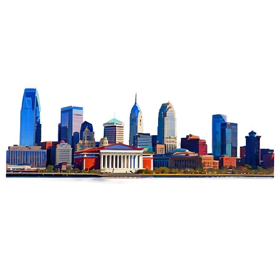 Panoramic Philadelphia Skyline Png Arw22 PNG