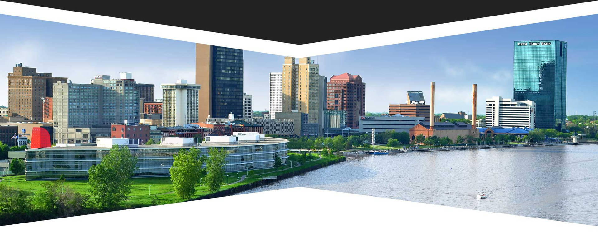 Panoramic Photo Of Downtown Toledo Wallpaper